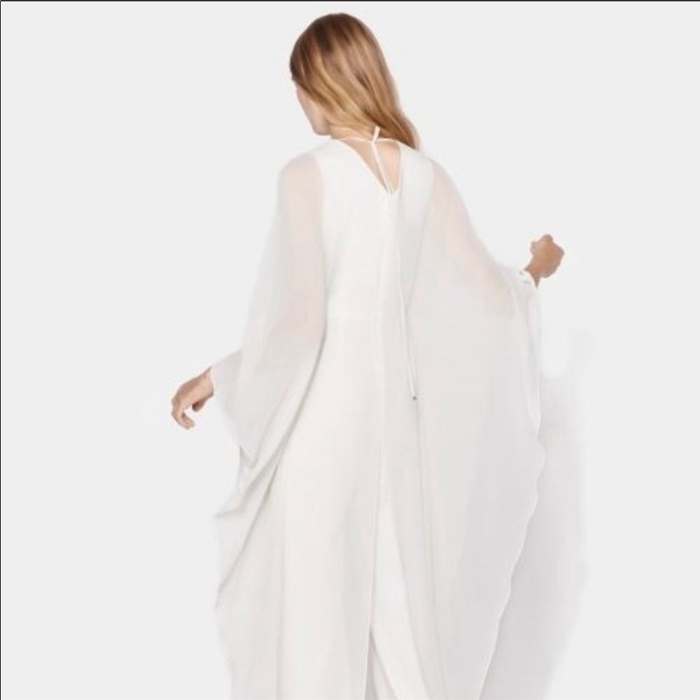 Halston Heritage White Dramatic Sleeve Jumpsuit - image 3